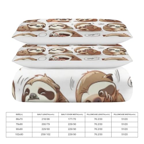 Juego de ropa de cama infantil de perezoso para dormitorios alegres 4