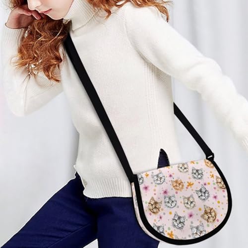 Cozeyat Cute Cat Kids Crossbody Bag for Girls 8-12 Teens Small Crossbody Purse Lightweight Shoulder Messenegr Bags Cross Body Bag Handbag Storgae Pouch Holiday Outdoor Shopping3