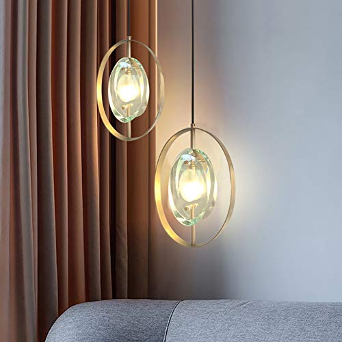 Lámpara colgante de cristal K9 regulable para techos altos y oscuros 3