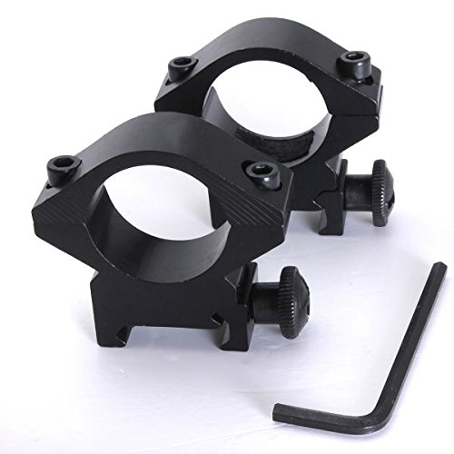 25.4mm Flashlight Scope Ring Hole Mount Bracket Black 2 Pcs