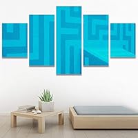 SIGNWIN 5 Panel Canvas Wall Art Modern Art Shapely Patterns Windows for Home Decorations Ready to Hang - 60
