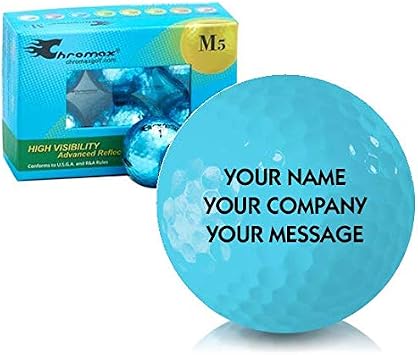 Chromax Metallic Blue Personalized M5 Golf Balls - 6-Pack
