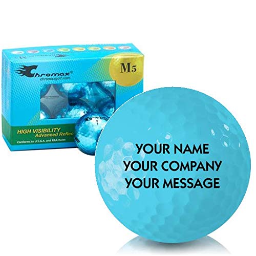 Chromax Metallic Blue Personalized M5 Golf Balls - 6-Pack