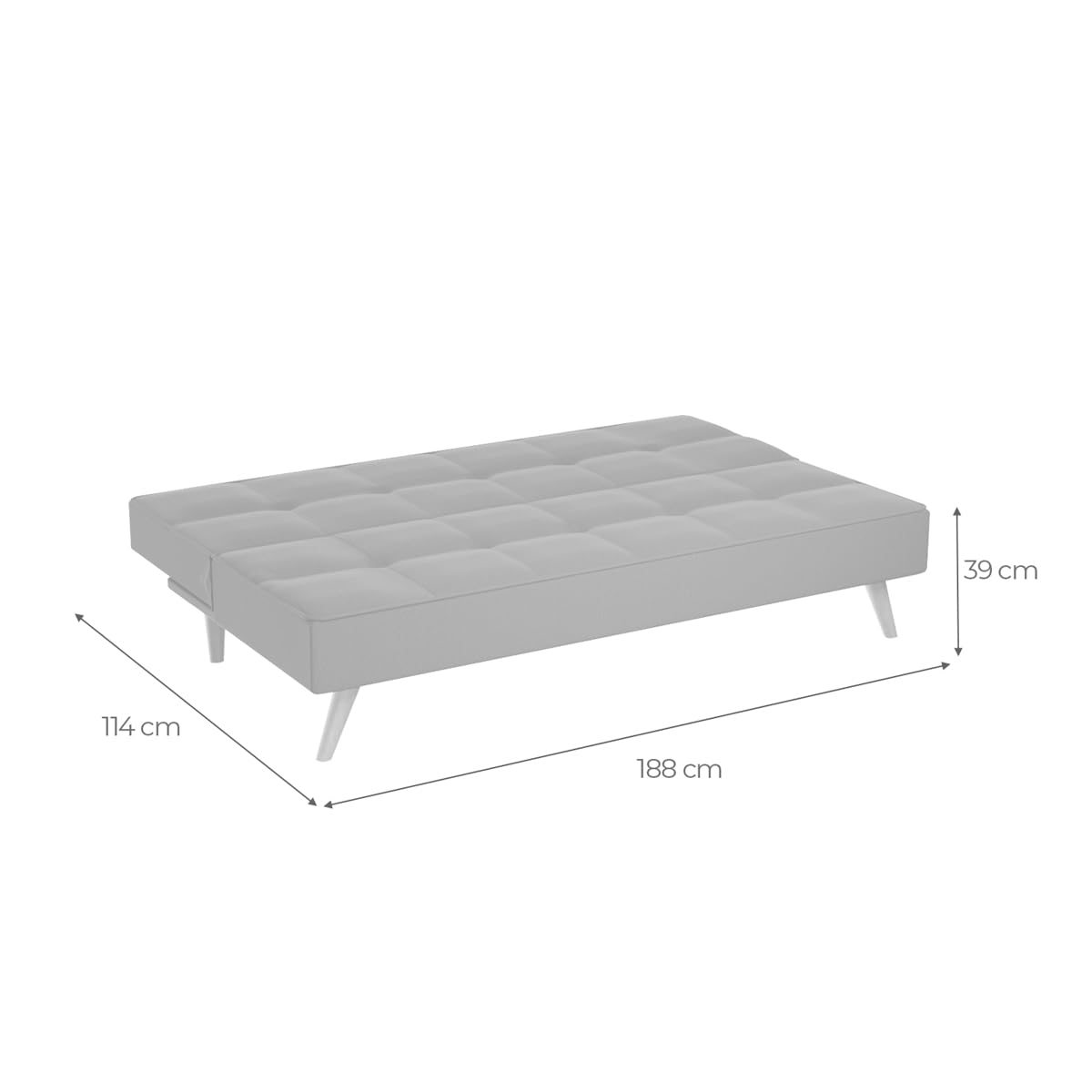 amuéblate online - Sofá Cama Clic Clac Tipo Libro de 3 Plazas Modelo Pocket, Diseño Moderno, Práctico y Funcional, Confort Óptimo, Gris
