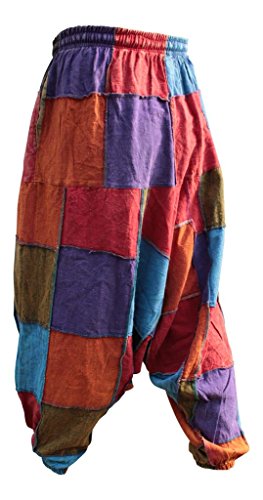 Shopoholic Fashion Unisex Hippy Patcwork Hippy Harem Trouser4
