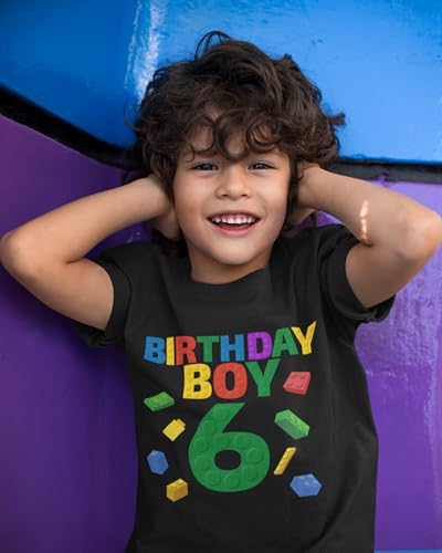 Luke & Lulu - 6th Birthday Shirt Boy Level 6 Unlocked, Turning Six, and Blocks Designs Boys' Tops, Tees & Shirts4