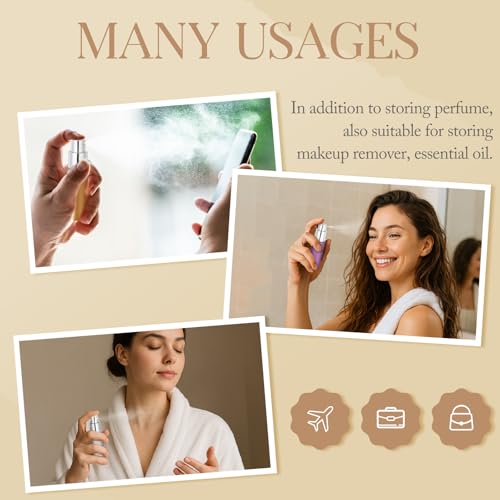 simarro 21Pcs Refillable Perfume Atomizer, 10 ml Mini Spray Bottle Portable Fine Mist Sprayer Bottles Empty Dispenser for Travel Outgoing 7