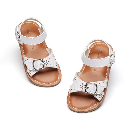 Image of Felix & Flora Toddler Girl Sandals - Flower Girl Dress Shoes Open Toe Little Kid Flats