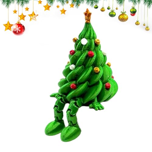 Opdestn Árbol De Navidad De Sobremesa,Juguetes Impresos En 3D | Figuras Articuladas con Piernas Móviles para Decoración de Oficina Hogar Fiestas