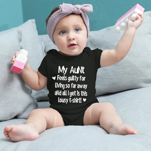 listery My Aunt Feels Bodysuit My Aunt Feels Guilty Baby My Aunt Feels Guilty For Living So Far Away Aunty Girl Boy Clothes2