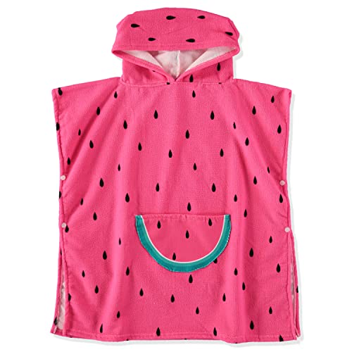 Wippette Boys and Girls Absorbent Hooded Beach Towel Pullover Character Microfiber Bath Towel with Side Snaps (Watermelon, 6-7) 27.00/inch x 26.00/inch