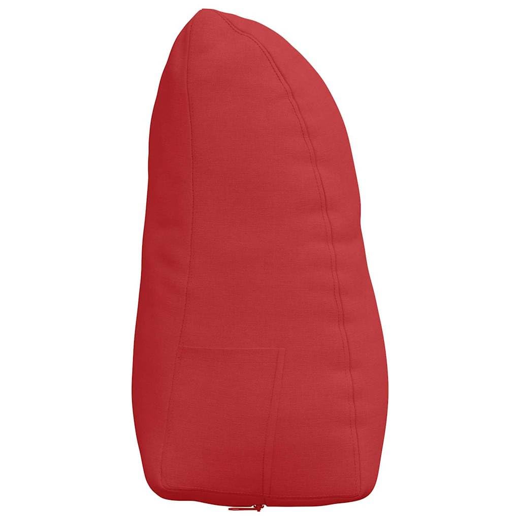 Cojín lumbar de tela roja 45 x 24 x 50 cm, cojín lumbar ergonómico con relleno de poliéster para oficina, sofá, cama, sillón y silla de ruedas, soporte de columna vertebral y postura