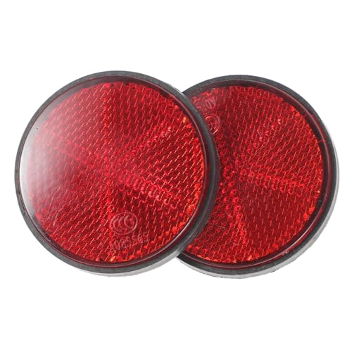 TENDYCOCO 2個 反射板 丸型プラスチック製反光片 耐久軽量 ネジ取付 自転車 オートバイ 用 警告アクセサリー