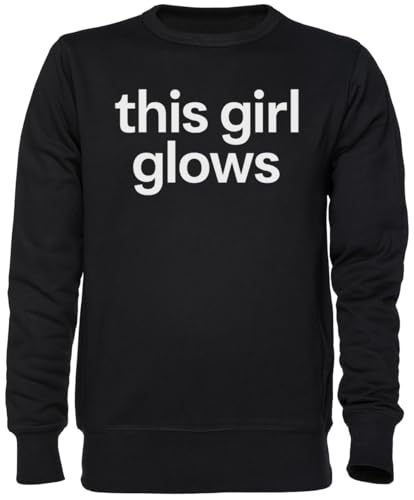 Sweat-shirt jersey unisexe This Girl Glows en maille noire extensible