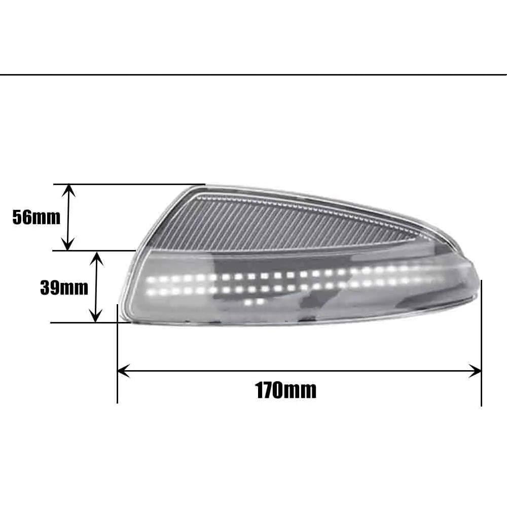 Freccia Laterale 2PCS Indicatore Direzione Specchio Laterale Indicatore Lampeggiante Per Mercedes Per Benz Classe C W204 S204 Viano Vito W639 ML W164 LED Bianco DRL (Crystal)