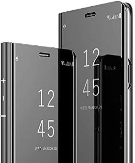 MRSTER Realme 7 Case, Mirror Design Clear View Flip Bookstyle Luxury Protecter Shell With Kickstand Case Cover for Realme 7. Flip Mirror: Black