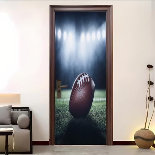Vinilo Autoadhesivo Para Puerta 83x204 cm Campo De FúTbol Americano Pegatinas Puertas Impermeables, ExtraíBles Sin Residuos De Color Claro Para DecoracióN De Dormitorio, BañO u Oficina