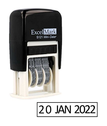 ExcelMark Self-Inking Date Stamp - Military Style/Euro Style - S121 (Black Ink) - //coolthings.us