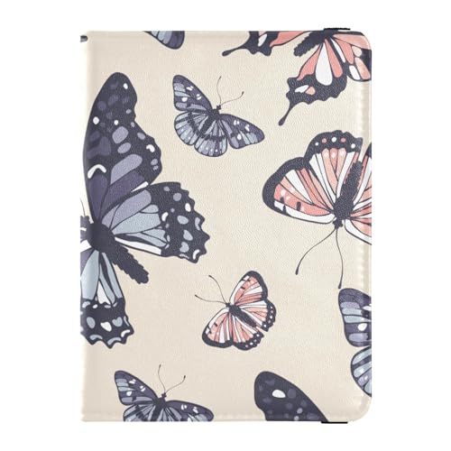 Porta passaporto e carta di vaccino con motivo a farfalla colorato combinato porta con slot per carte di vaccinazione portafoglio da viaggio per donne documenti di