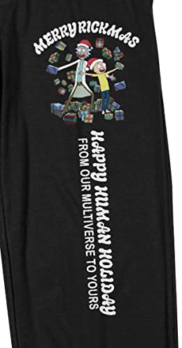 Rick & Morty Merry Rickmas Ship Men's Black Sleep Pajama Pants2