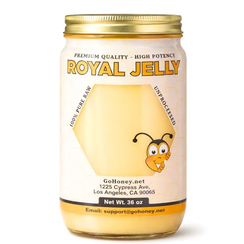 Go Honey Royal Jelly Organic 100% Pure & Raw Royal Jelly  36 oz Glass jar