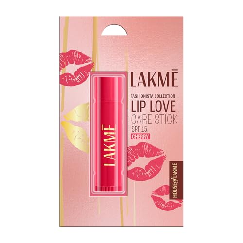 Lakme Lip Love Care Stick Cherry, with 10% Vitamin E Complex, nourished with Shea & Cocoa Butter and enriched with Almond & Jojoba Oil for 24hr moistu
