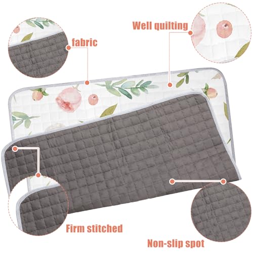Funtery 43 x 43 Inch Boho Baby Play Mat Portable Crawling Washable Foldable Tummy Time Non Slip Baby Floor Large Playpen Mat for Infants Toddlers Floor Playpen Activity(Flower Theme)