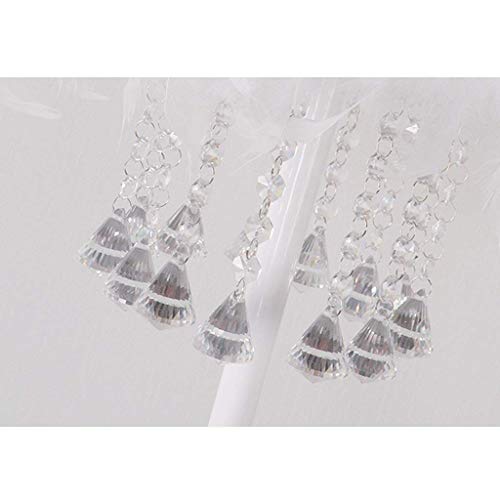 Lampe de Table à la Maison, Lampe à Poser Au Sol, Lampe de Table à Plume en Cristal Créative, Salon Moderne, Lampe de Table, Lampe de Table, Lampe de Table à Poser, B-D, blanc