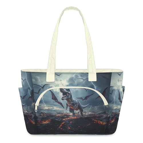 Sac fourre-tout de voyage T-rex : le grand sac matelassé zippé anti-charge pour femme active