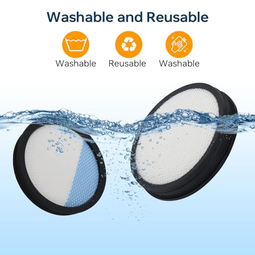 Image of 4 Pack 18V ONE + Cordless Pet Stick Vacuum Filter for Ryobi, PCL720, PBLSV716, PBLSV717 Stick Vacuum, Reusable Washable Filters, Compare to Part A32SV720N