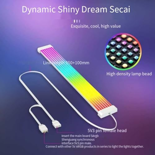 Cinta LED ARGB para cables de energía GPU 5V Aura Sync miniatura 3
