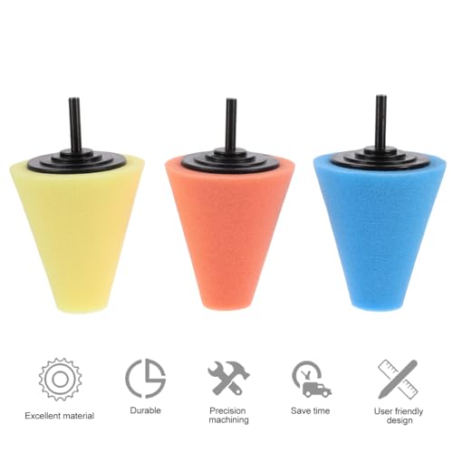 MUCKLILY 1 Satz Polierscheibe Polieren Brünieren Car Detailing Politur Pads Polituren Bausatz Polierkegel Schwämme Polierschwamm Für Autofelgen Auto-rad-polierpad Rostfreier Stahl 3st