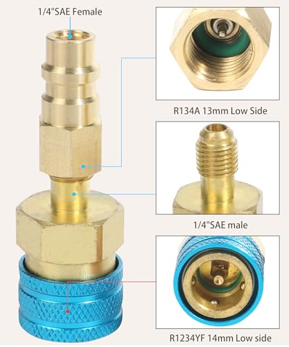 Adaptador RACOONA R1234YF para aire acondicionado automotor miniatura 3