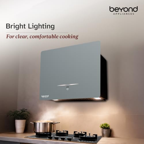 Image of Beyond Appliances Cube Pro Plug N Play BLDC Ductless Kitchen Chimney | 1500 CMH| Auto-Clean| 5-Stage Charcoal Activated Filter +4Yr Warranty| 3-way Suction| 15Yr Motor + 2Yr Warranty| 45dB| 60cm| Grey