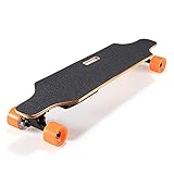 Deck de arce de 8 capas: este longboard eléctrico está hecho de un deck de arce duro como una roca de 8 capas que tiene una mejor flexión, es más estable y duradero. Longboard de 36 pulgadas, 8.7 pulgadas de ancho, pesa 5 kg y puede soportar una carga máxima de 80 kg. Este longboard de arce puede soportar todo tipo de colisiones de estampación sin deformarse. Recomendado para niños, adolescentes o adultos mayores de 8 años.