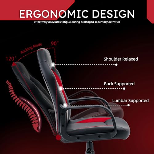 Ergonomic Computer Gaming Chair Home Office Racing Executive Video Task Desk PU Leather for Adults Teens Kids Gamer - Image 6