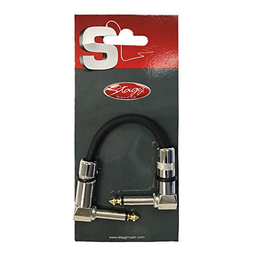 Image of Stagg 4 Inch Mono Patch Cable with Metal Connectors - L Phone Plug /L Phone Plug