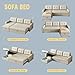 YOPTO L-Shape Reversible Sectional Sleeper Sofa Bed 4 in 1 Pull Out Couch with Storage Chaise & Removable Back Cushions,Convertible Sleeper Corner Couch Pull-Out Sofa Bed for Living Room,Office