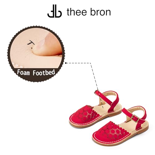 Image of THEE BRON Toddler Floral Cutout Closed Toe Sandals for Girls Breathable Summer Shoes