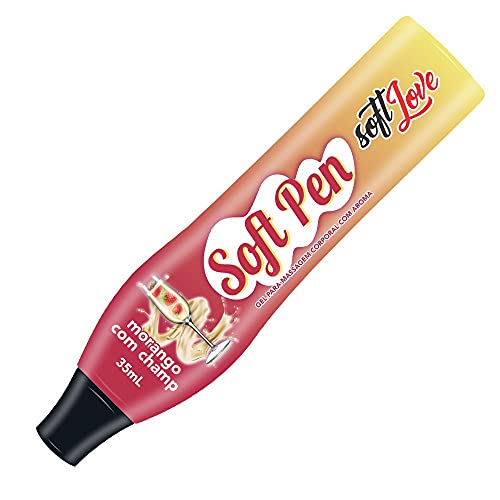Caneta Comestivel Soft Pen Morango Com Champ 35ml Soft Love