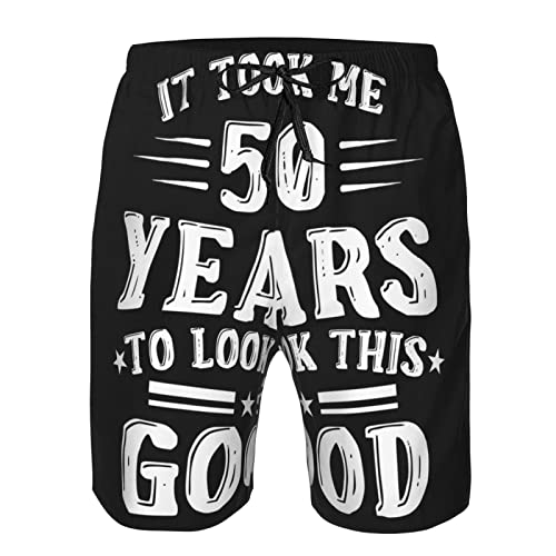Happy 50th Birthday Men's Swim Trunks Quick Dry with Mesh Lining Beach Shorts Bathing Suit Swimwear Large4