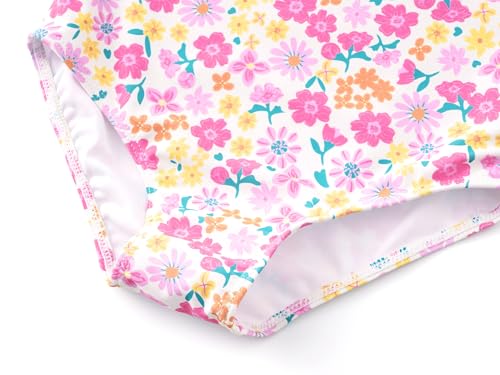 Image of Girls One Piece Swimsuits Adjustable Double Strap for Kids Palm Tree Print Toddler Bathing Suit Size 2T-10