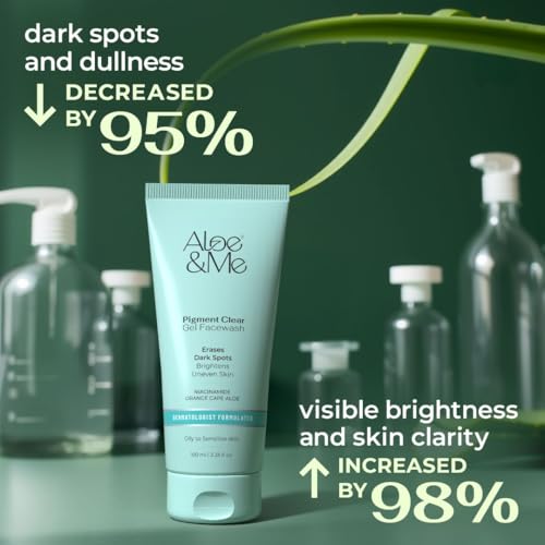 Image of Aloe&Me Pigment Clear Gel Facewash, Niacinamide and Orange Cape Aloe, for Oily to Sensitive Skin, 100 ml