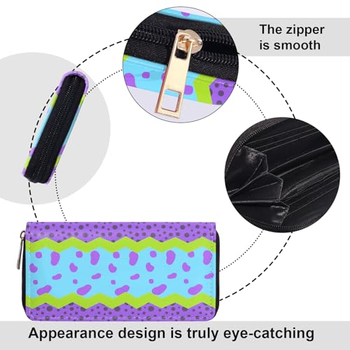 Yi-gog Womens Wallet, RFID Wristlet Wallets for Girls Ladies Print Zip Clutch Faux Leather Purses Large Travel Card Holder with Phone Holder3