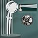 MOROICI Pomme De Douche Plume Turbo Fan Fan Shower Head 360 Rotation De La Buse À Main Levée À Haute Pression À Haute Pression-Silver