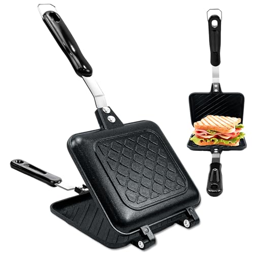 Zmpkhba Sandwich Maker, Nonstick Panini Maker Pan Grilled