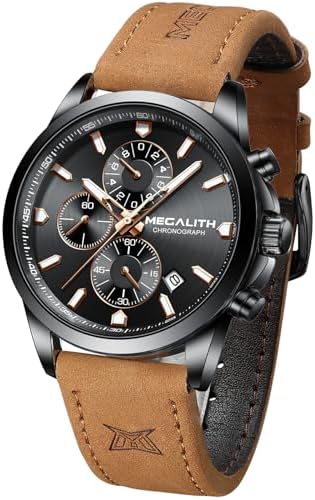 Orologio Uomo MEGALITH Cronografo - Acciaio Inossidabile, Impermeabile 3ATM, Luminoso, Con Calendario - Foto 6