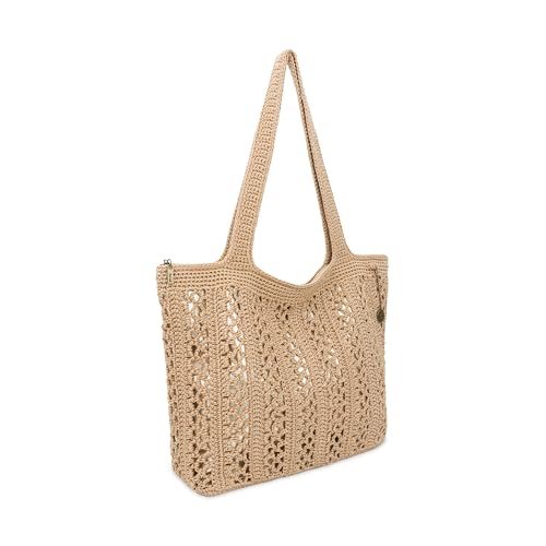 Image of The Sak Crafted Classics Tote Bag - Hand Crochet Women's Purse For Everyday, Travel, Beach Bag - Carryall Shoulder Bag Straps
