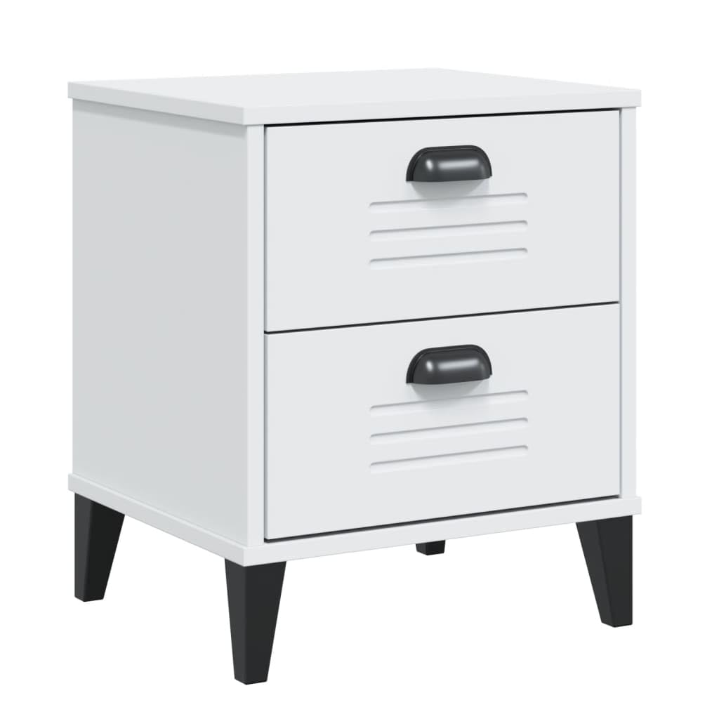 Mesa de Noche Industrial con Amplio Almacenamiento, Diseño Elegante para Dormitorio o Sala de Estar, Material de Madera de Ingeniería Resistente y Fácil de Limpiar