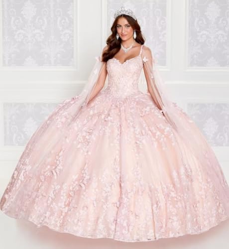 Puffy Glitter Tulle Quinceanera Dresses Elegant Off Shoulder Ball Gowns 3D Butterfly Sweet 15 16 Dresses with Cape4